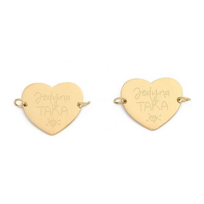 304 Stainless Steel Heart Connector Charms