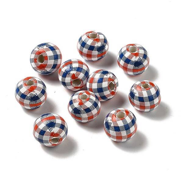 Independence Day Theme Schima Wood European Beads