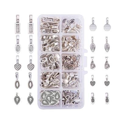 Tibetan Style Alloy Glue-on Flat Pad Bails for Pendant Making