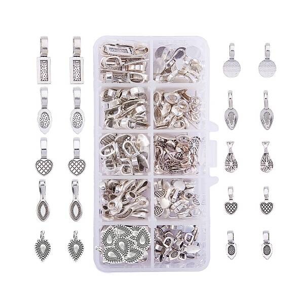 Tibetan Style Alloy Glue-on Flat Pad Bails for Pendant Making
