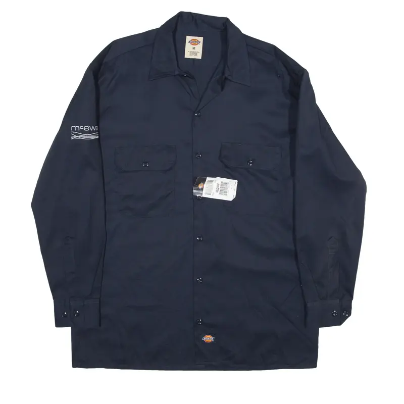 DICKIES Worker Shirt Blue Long Sleeve Mens M