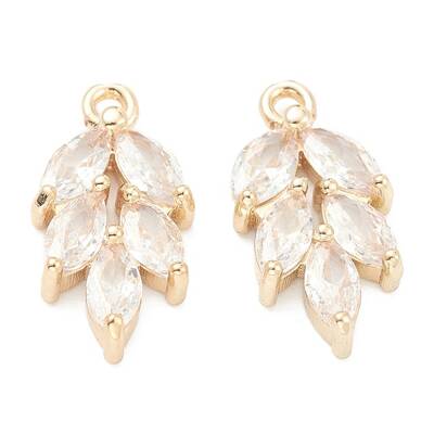 Brass Clear Cubic Zirconia Pendants