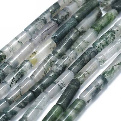 Natural Moss Agate Beads Strands