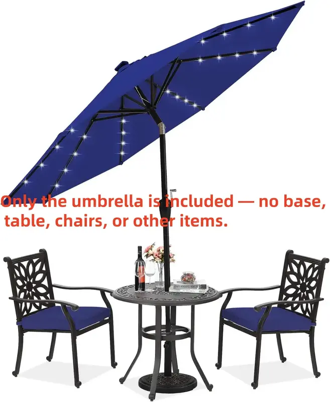 [It’s just a single umbrella without a base.]ABCCANOPY Durable Solar Led Patio Umbrellas with 32LED Lights 9FT