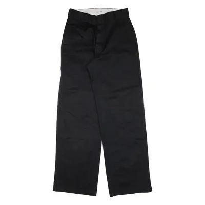 DICKIES Double-knee Workwear Mens Trousers Black Loose Straight W26 L30