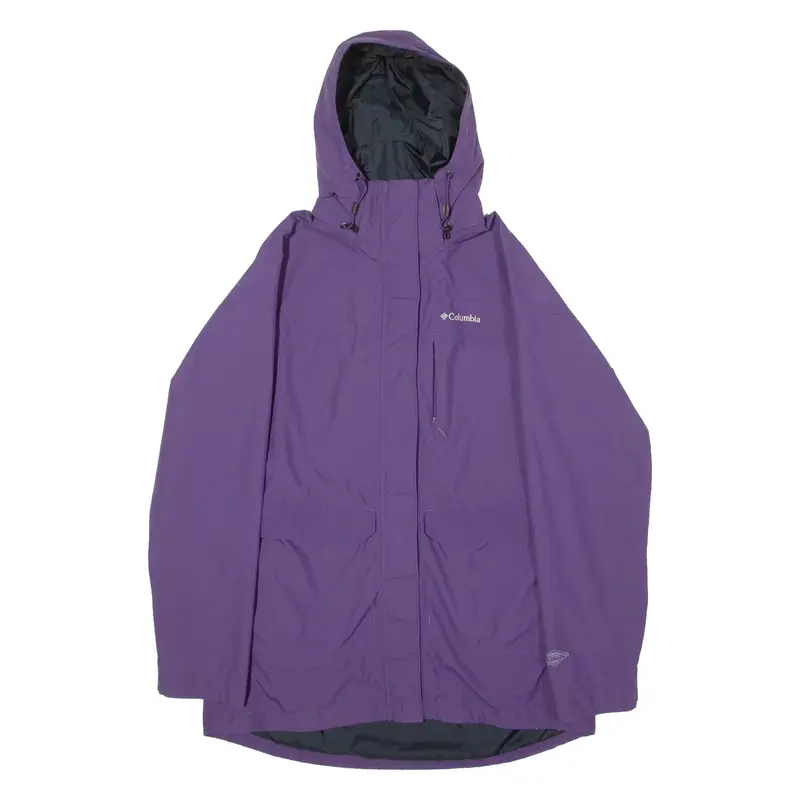 COLUMBIA Womens Coat Purple Nylon Hooded M