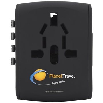 6 Custom Universal Travel 4 USB Port Adapter - 150+ Countries & ...