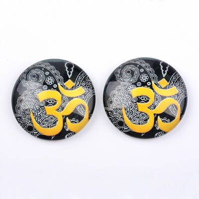 Yoga Theme Glass Cabochons