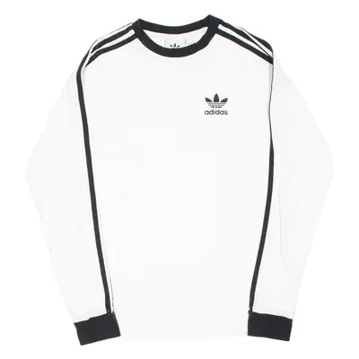 ADIDAS Mens T-Shirt White Long Sleeve XS