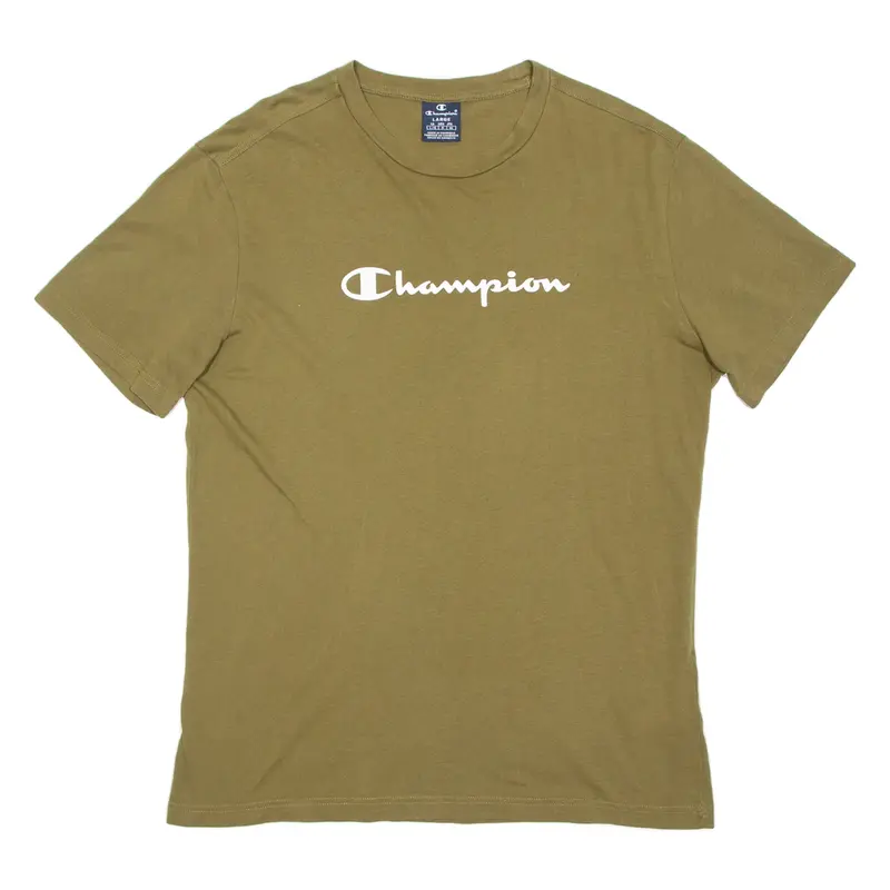 CHAMPION Mens T-Shirt Green L