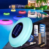 Foxlux Solar Power  Pool Ionizer with LED RGB Floating Light, Copper Ionization, Solar Chlorine-Free Sun Shock & Water Purifi...