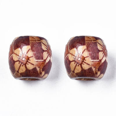 Printed Natural Wood Beads