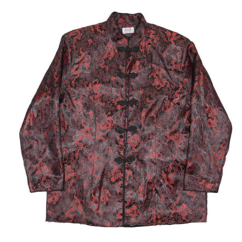 DANGHAO Eastern Inspired Dragon Black Satin Jacket M