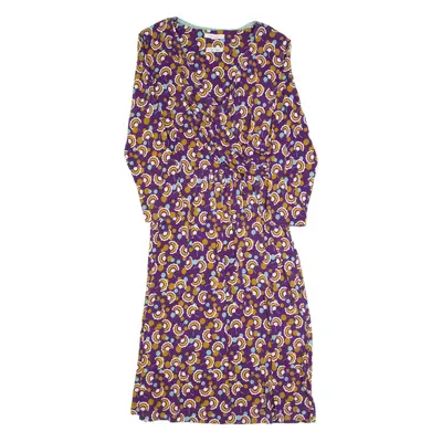 WHITE STUFF Womens Fit & Flare Dress Purple Crazy Pattern Midi UK 10