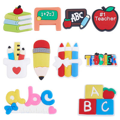 60Pcs 10 Style PVC Plastic Cabochons