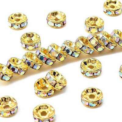 Brass Rhinestone Spacer Beads