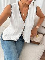 Women's Sweater Vest, Casual Sleeveless Knitwear for Summer, Fashion Women's Knit Clothing for Daily Wear, Womenswear, Vneck ...