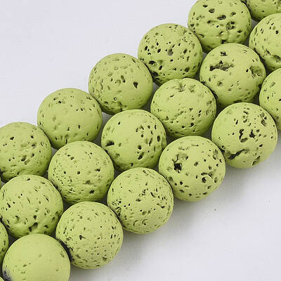 Spray Painted Natural Lava Rock Beads Strands