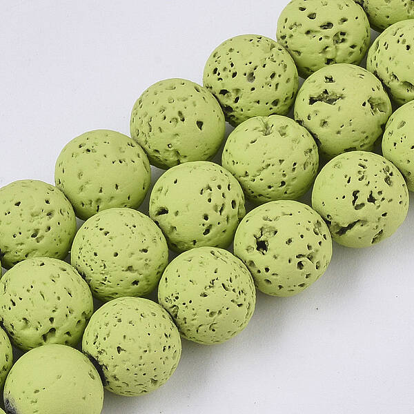Spray Painted Natural Lava Rock Beads Strands