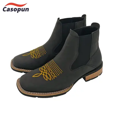Shoes for Men, Business Embroidering Design Ankle BootsFashionable Round Toe for Daily Wear, Male Allmatch Shoes for Daily We...