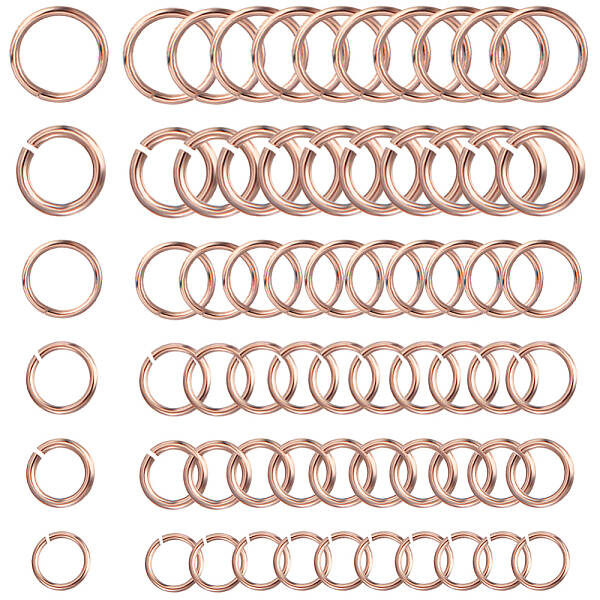 720Pcs 6 Styles 304 Stainless Steel Jump Rings