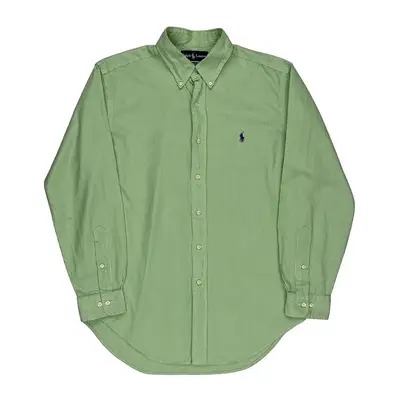 Ralph Lauren Striped Shirt - Medium Green Cotton | Size: medium