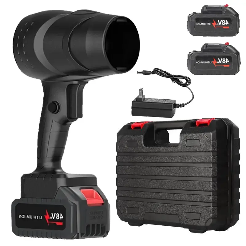 Turbo Jet Blower Two Batteries Cordless Power Air Duster Handheld Powerful Dryer for Car Dust Removal and Snow Removal Includ...