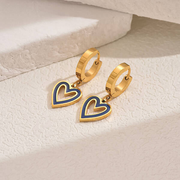 Elegant Stainless Steel Heart Hoop Earrings