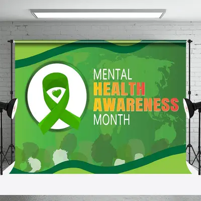 Green Earth Mental Health Awareness Month Backdrop - Aperturee