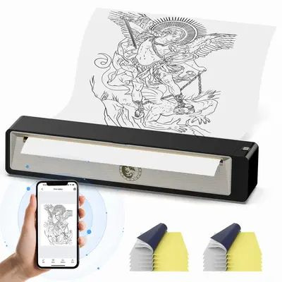 [Wormhole & PADIEOE] Wireless Bluetooth Tattoo Stencil Printer – Portable Thermal Copier for Smartphones & PC (5 Options: A...