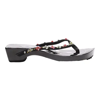 Flip Flop Sandals Black Synthetic Womens UK 4