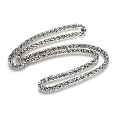 Non-Tarnish 304 Stainless Steel Wheat Chain Necklaces