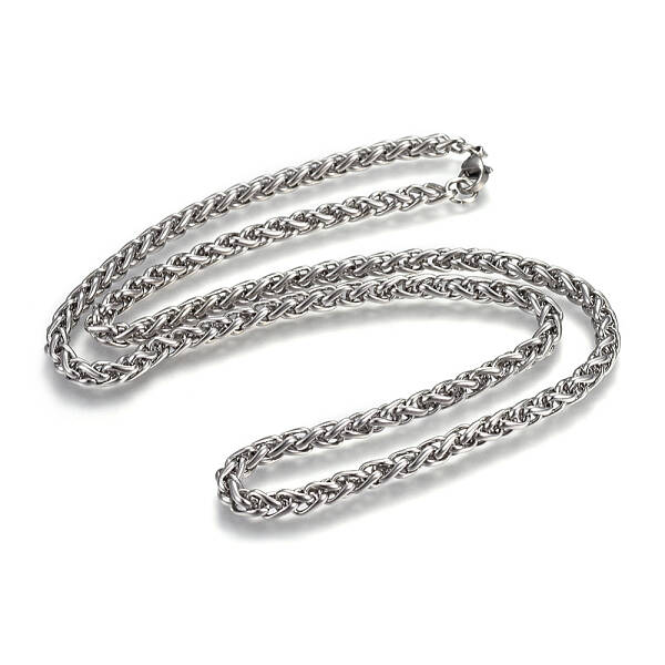 Non-Tarnish 304 Stainless Steel Wheat Chain Necklaces
