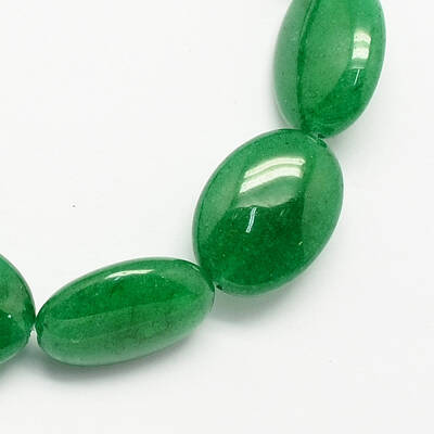 Flat Oval Gemstone Natural Malaysia Jade Stone Beads Strands