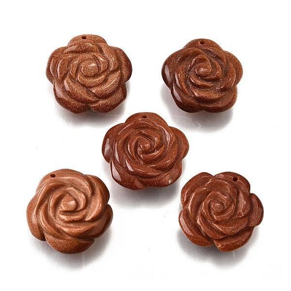 Synthetic Goldstone Carved Pendants