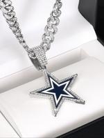 Star Design Pendant Necklace, Rhinestone Decor Necklace for Men & Women, Fashion Jewelry for Party, Daily Decor, Trendy All-m...