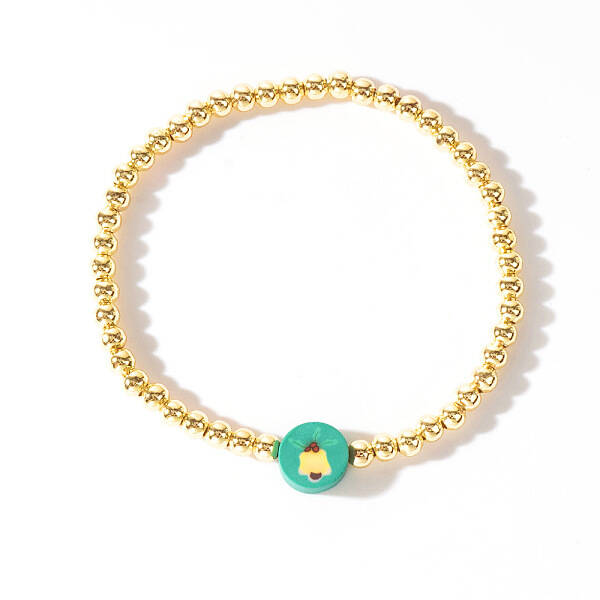 Christmas Brass Beaded Stretch Bracelets