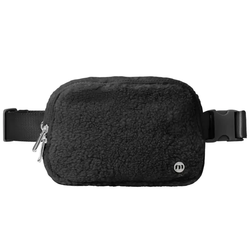 Fleece Belt Bag Sherpa Fanny Pack with Two-way Zipper, Everywhere Belt Bag for Women Men 1.5L, Fashion Waist Packs with Adjus...