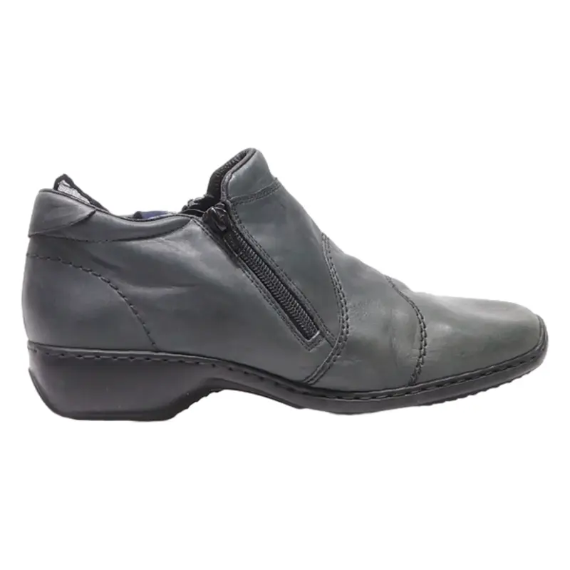 RIEKER Ankle Boots Grey Leather Womens UK 7