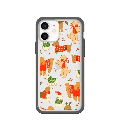 Clear Jolly Doggos iPhone 12/ iPhone 12 Pro Case With Black Ridge