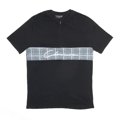 CLOSURE Black 1/2 Zip Short Sleeve T-Shirt Womens L