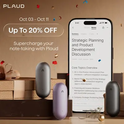 PLAUD NotePin Smart Voice Recorder, 64GB Memory, Supports 112 Languages, App Control, AI Transcribe & Summarize, Audio Record...