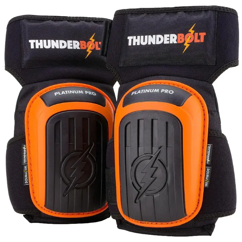 THUNDERBOLT Professional Knee Pads for Work, Construction, Flooring, Gardening, Cleaning, with Double Gel studson  hardhat