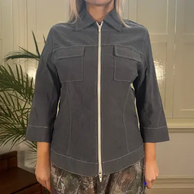 Cellophane Short Sleeve Shirt - Large Grey Viscose Blend