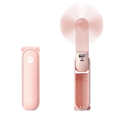 JISULIFE Handheld Mini Fan Multifunction Portable Fan Fan with USB Power Bank & Flashlight, 3 IN 1 for Birthday Gifts
