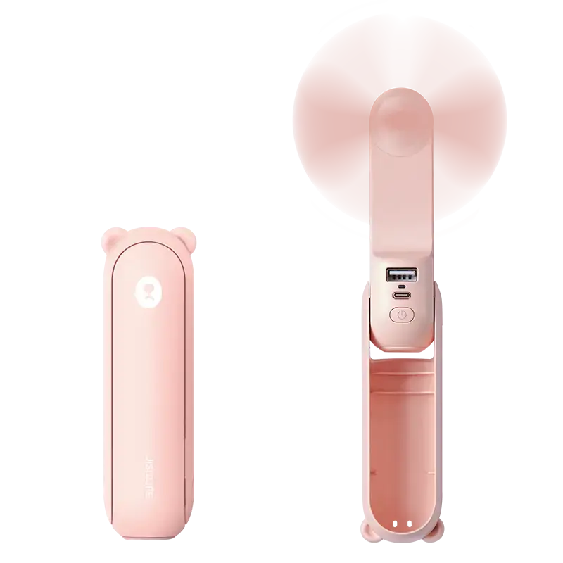 JISULIFE Handheld Mini Fan Multifunction Portable Fan Fan with USB Power Bank & Flashlight, 3 IN 1 for Birthday Gifts
