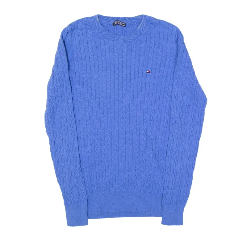 TOMMY HILFIGER Jumper Blue Cable Knit Girls L