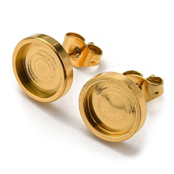 Ion Plating(IP) 304 Stainless Steel Stud Earring Settings