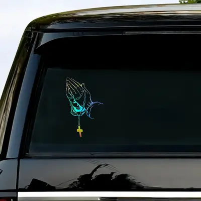 Praying Hand Pattern Car Sticker, Decorative Car Body Decal Sticker, Car Decoration Sticker, Universal Car Decoration Accesso...