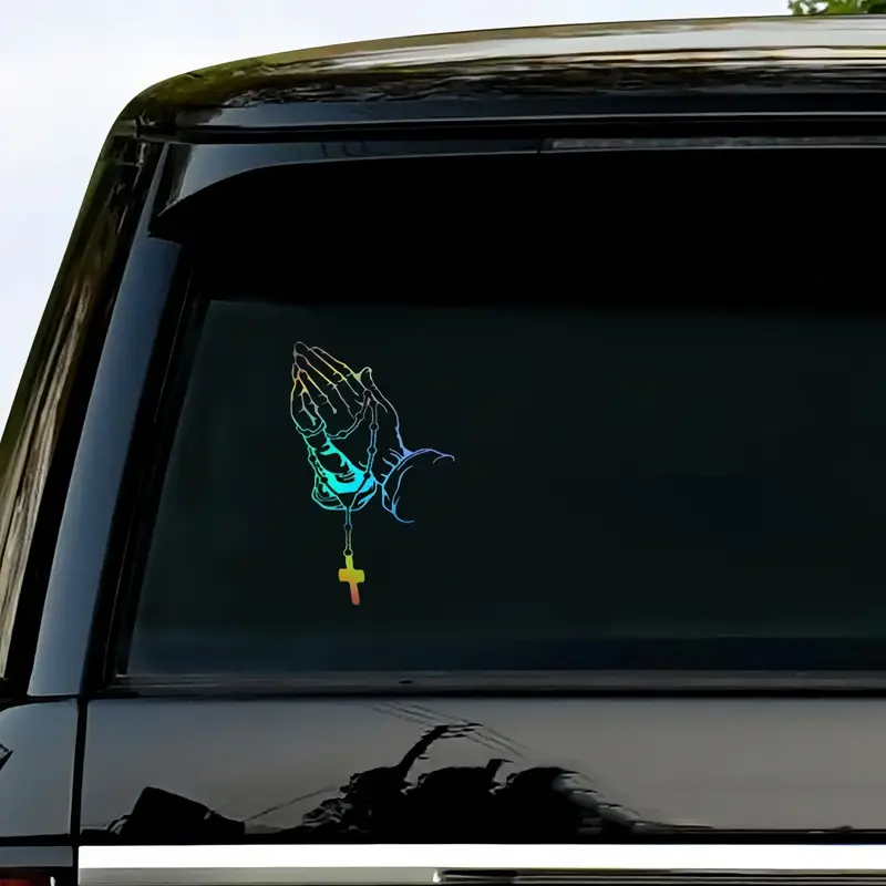 Praying Hand Pattern Car Sticker, Decorative Car Body Decal Sticker, Car Decoration Sticker, Universal Car Decoration Accesso...
